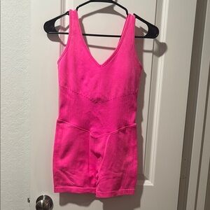 JoyLab Pink Stretchy V-Neck Romper